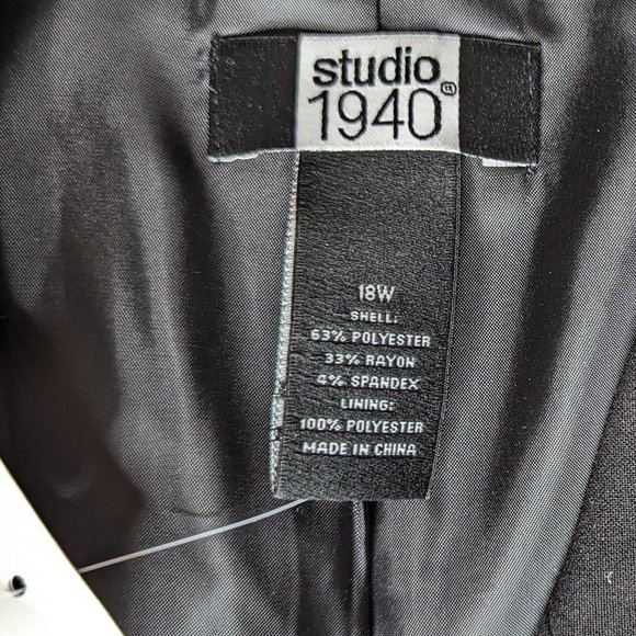 Studio 1940 Black Button Front Blazer NWT Size 18W - Picture 8 of 15